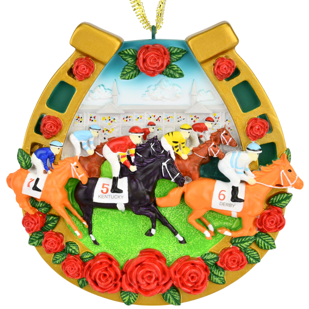 Tree Buddees x Kentucky Derby Official Limited Edition Christmas Ornament Churchill Downs Horse Racing Collectible - Derby Horseshoe